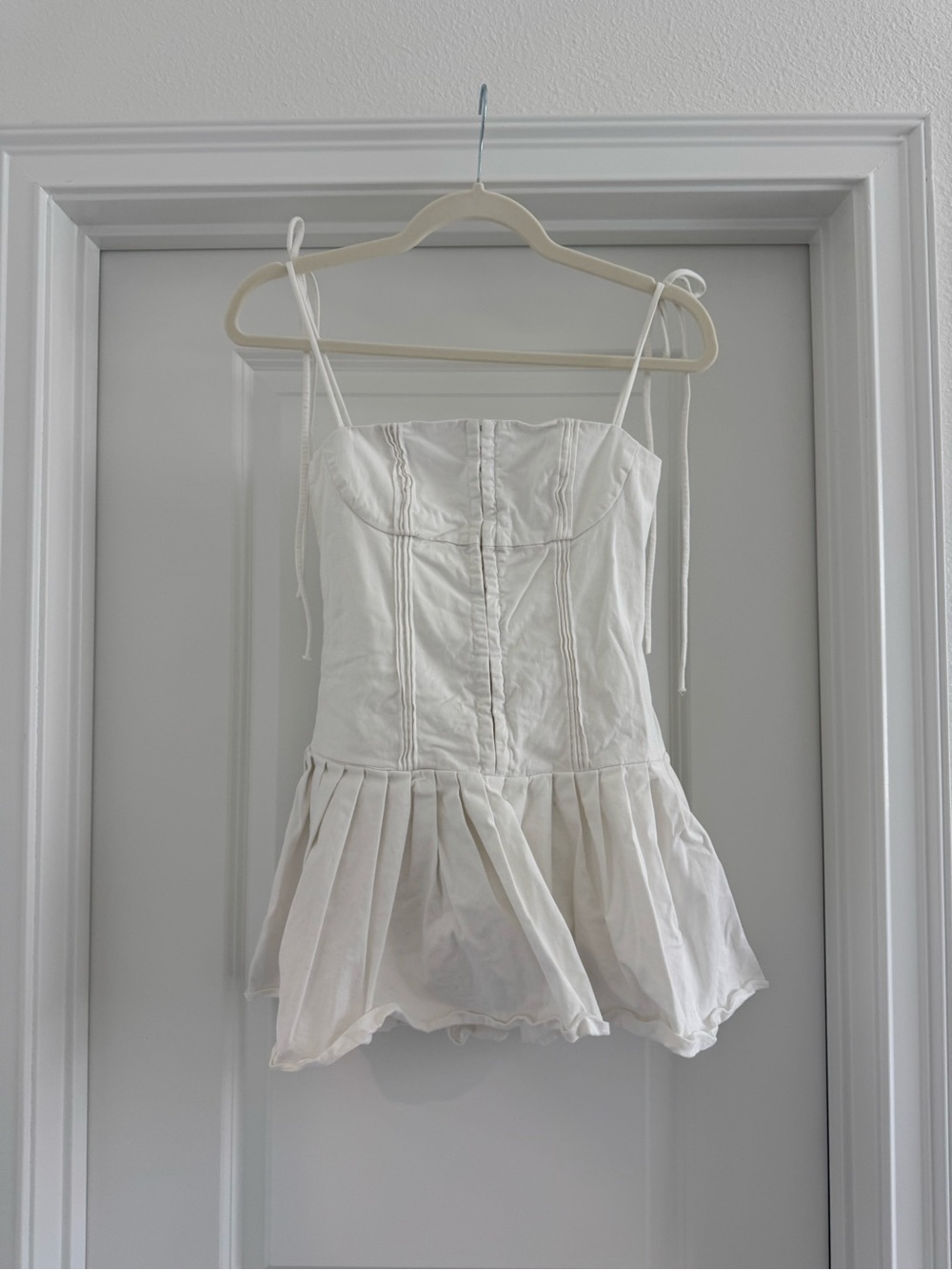 Edikted White Dress with Tie Straps